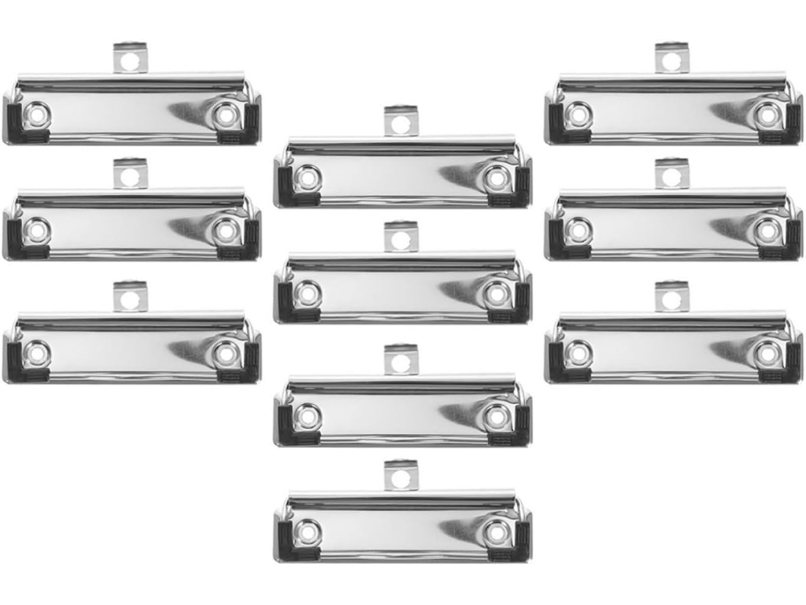 Conjunto de 10 pinos de metal genéricos, em metal laminado, resistentes, ideais para projetos de mesa e