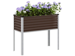 Vidaxl Vaso De Jardim Marrom 100x45x90 Cm Aço