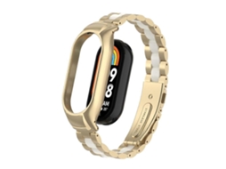 Caixa Metálica Integrada + Pulseira De Três Contas Para Xiaomi Mi Band 8