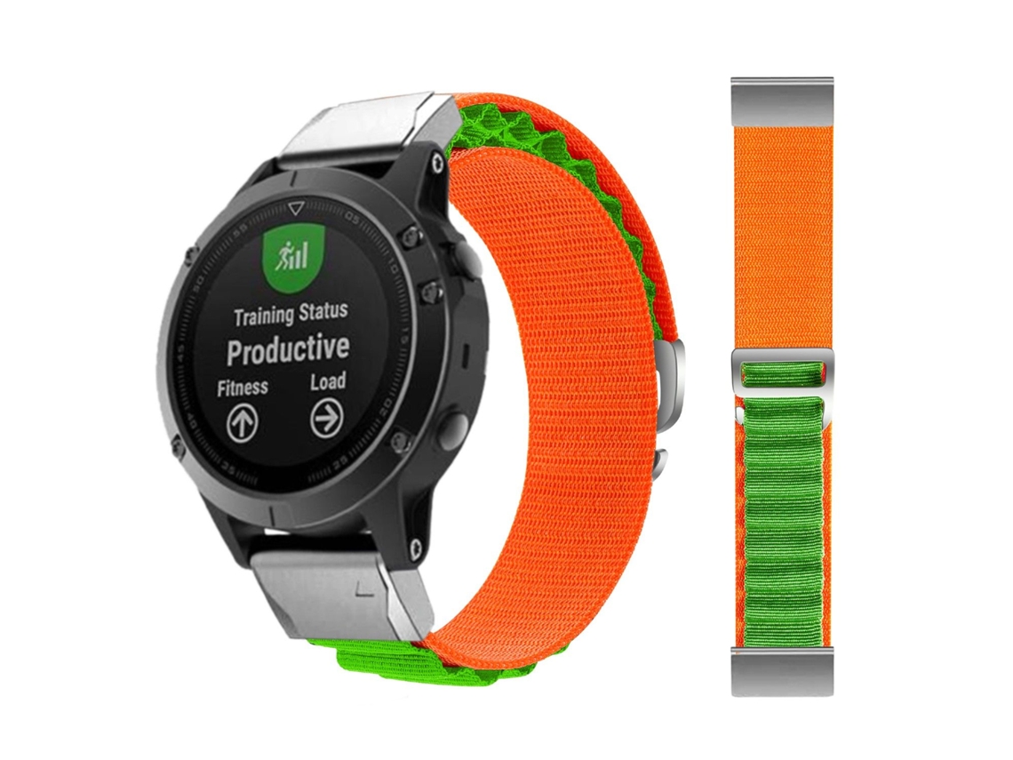 Bracelete Loop Alpine para Garmin tactix Delta - Solar Sapphire Edition Laranja e Verde