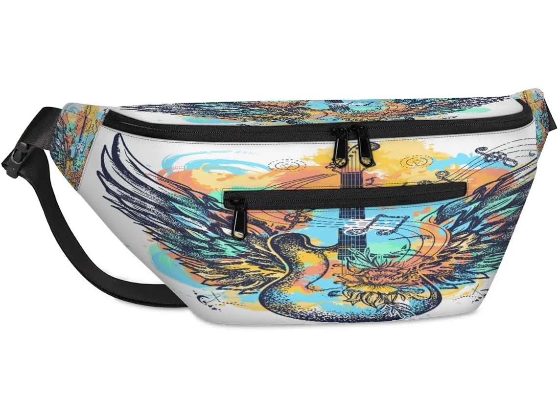 Bolsa Transversal Unissex com Estampa de Música Rock 38 X 25 9 X 19 Cm impermeável Design Pa