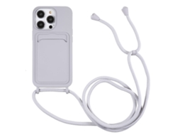 Suporte Casa Quedas Cartões Para Iphone 14 Pro Max Silicone Anti-choque Cinzento
