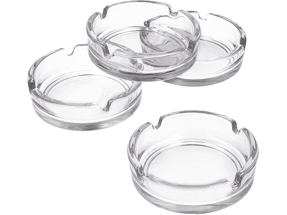Cinzeiros de Vidro, Conjunto 4 Unidades, Adequados para Uso Doméstico e em Estabelecimentos Restauração, Multifuncional STELASPLEN