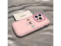 Capa Para Iphone 17 Air Com Estampa De Gatinhos Cor Café E Renda Simples.