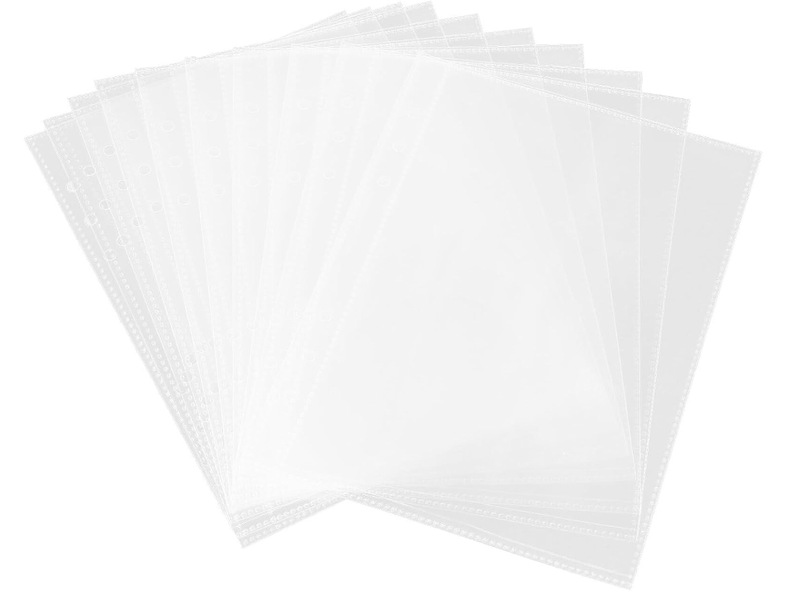 Protetores De Arquivo Reutilizáveis Em Pvc Transparente, 20-bolsos A5 Para Folhas Soltas, Inserções Práticas Para Pastas