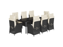 Garden Dining Set, Garden Dining Sets Vidaxl Preto Rattan / Vime (200 X 100 X 74 Cm)
