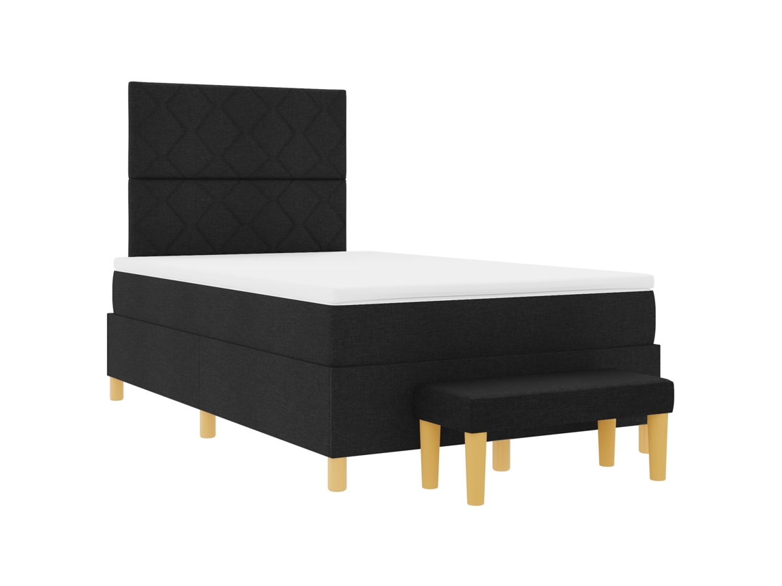 Conjunto 1 Cama Box Vidaxl Preto Poliéster (190 X 120 Cm)