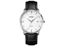 Relógio De Quartzo Casual Masculino Skmei 1801 Com Calendário (dourado E Branco)