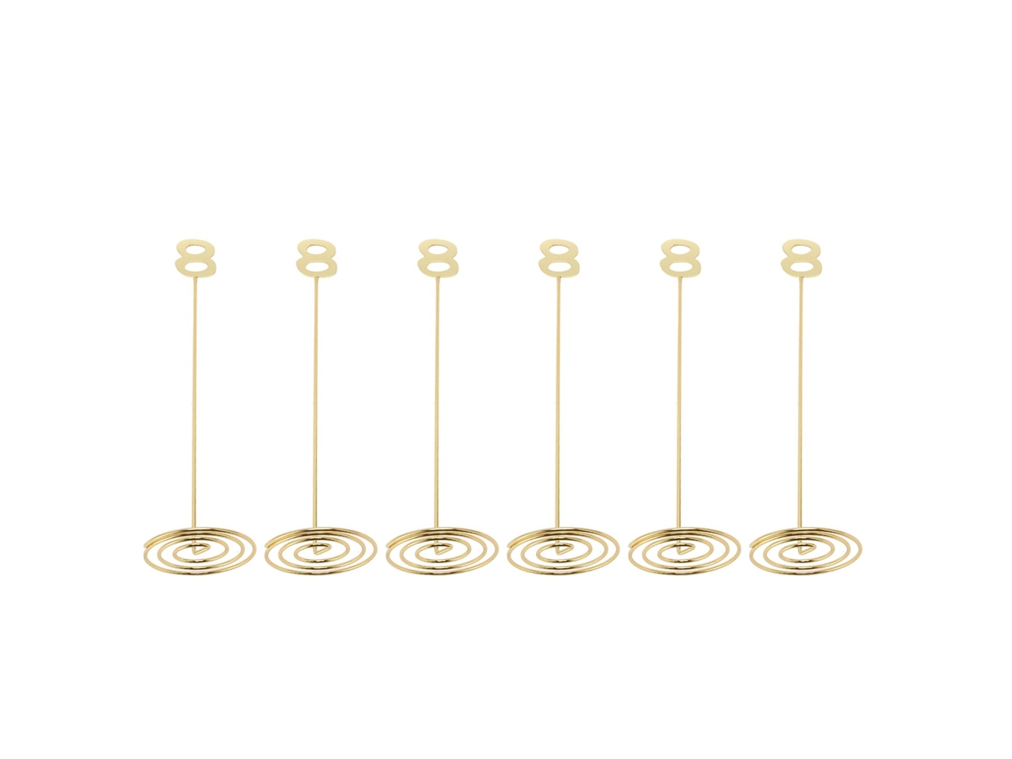 6 Peças Número De Mesa De Metal Alto Com Base Antioxidante Para Boda Banquete Recepção 8