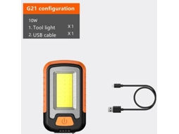 Luz de Trabalho Usb Recarregável Cob Lanterna Led Portáti SLINK00552
