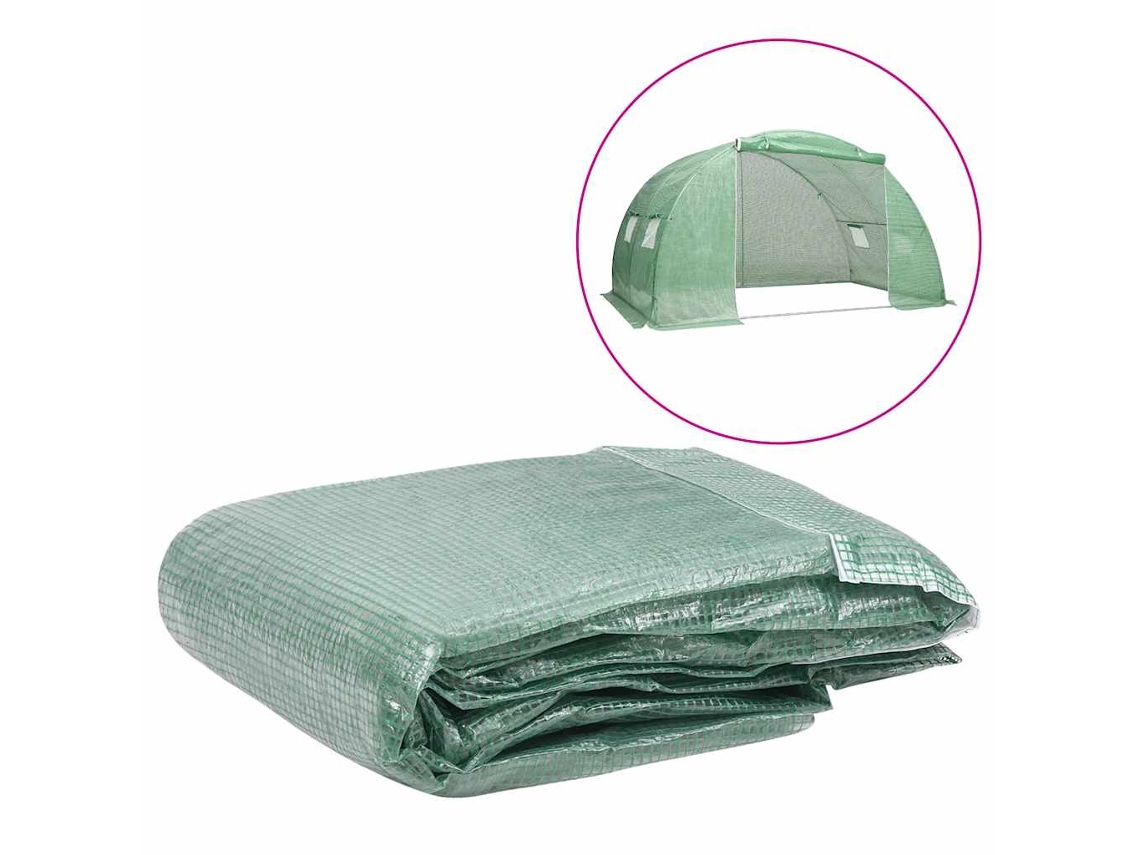 Vidaxl Cobertura De Substituição P/ Estufas 8 M² 400x200x200 Cm Verde