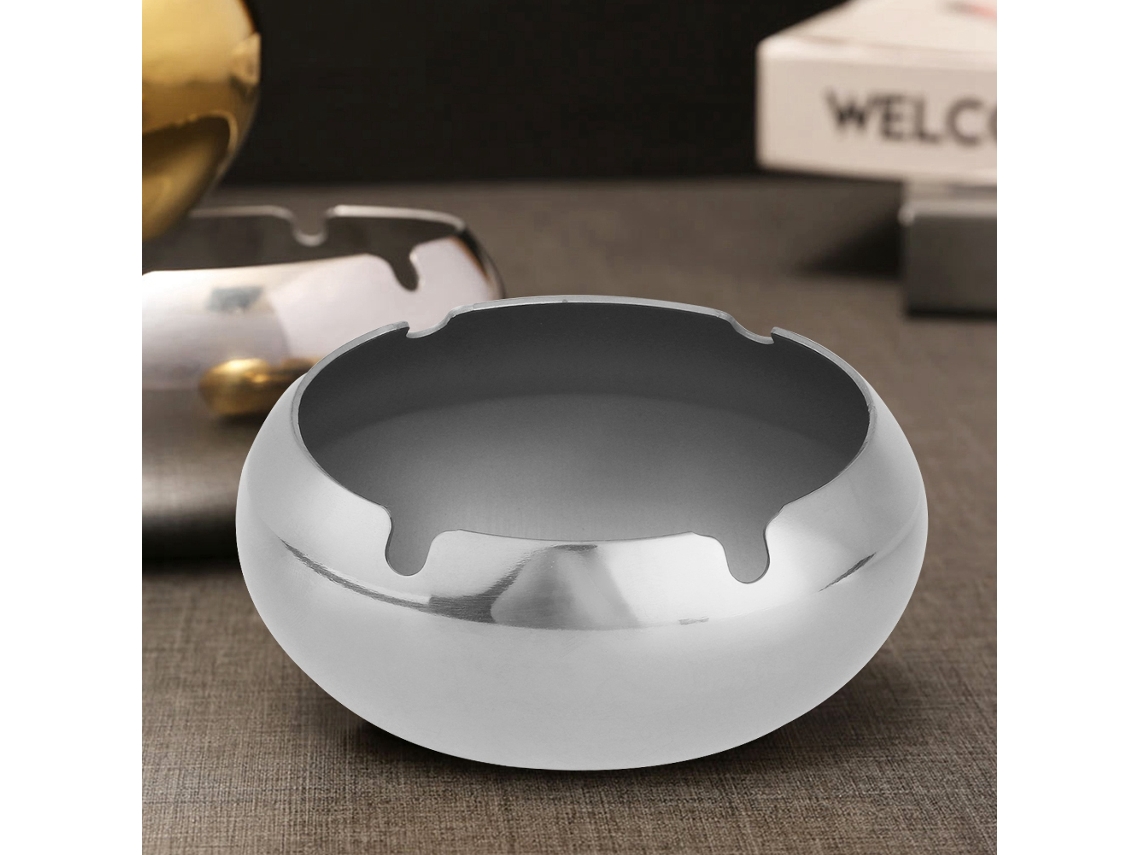 Stainless Steel Oval Ashtray (silver, Windproof) Eoocoo