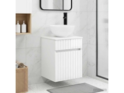 Vidaxl Vanidade De Pia De Parede Branco Brilhante 39 X 35 X 63 Cm