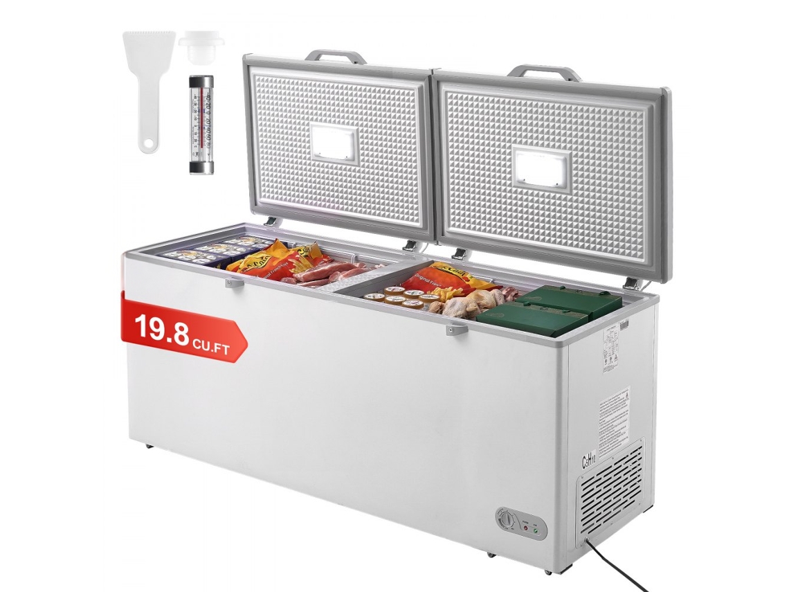 Conjunto De Arca Congeladora Comercial 561l, Caixa Frigorífica Com Controlo De Temperatura E Geleira Horizontal Tekmaquinas