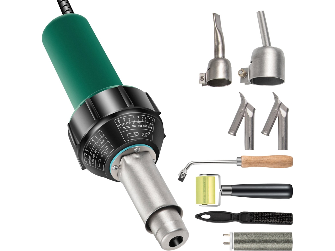 Pistola de Soldagem de Pvc para Telhados 8 Peças 1600W 220V Kit de Ferramentas de Soldagem com Ar Quente VEVOR