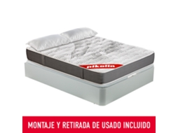 Pack PIKOLIN Sommier Branco + Colchão de Molas Kale + Almofada Grátis (150 x 190 - 56 Cm de Altura)