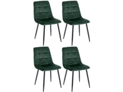 Conjunto De 4 Cadeiras De Jantar Tilde Verde/veludo Clp