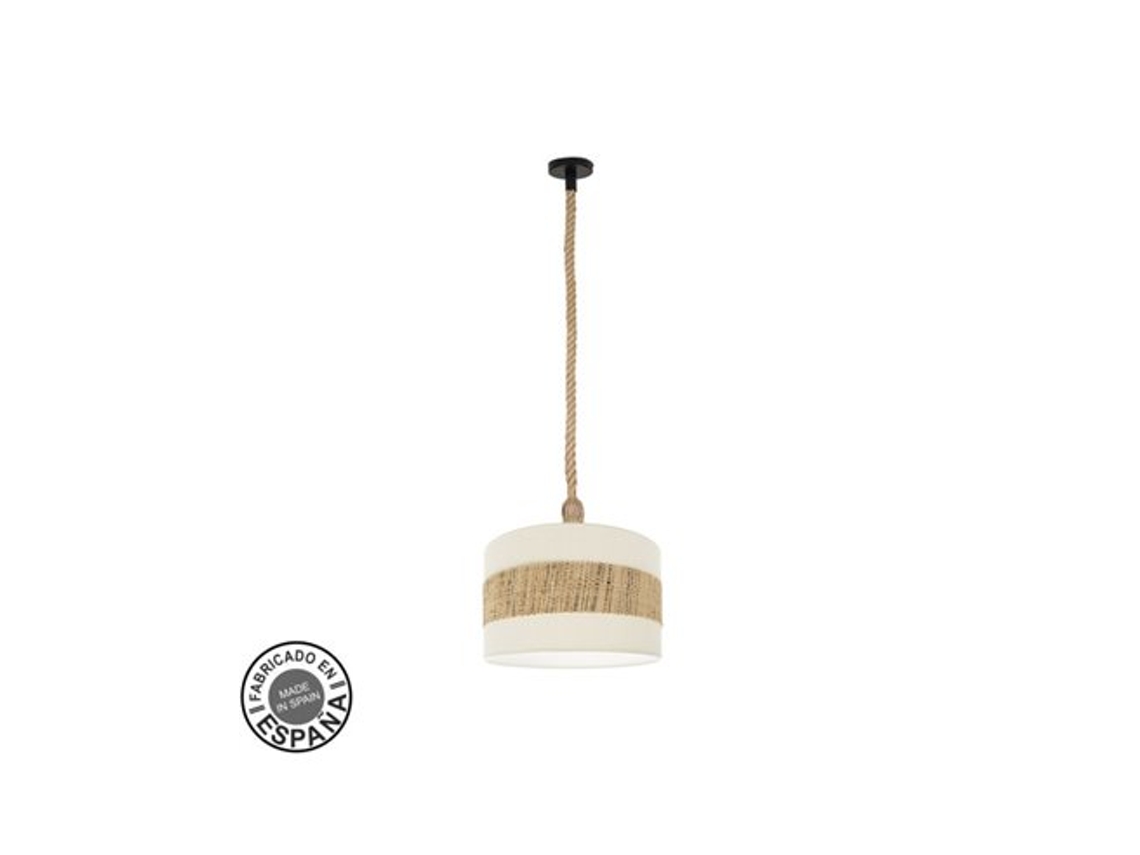 Pendente Nicarágua 1xe27 Preto/branco/natural 40d Fabrilamp