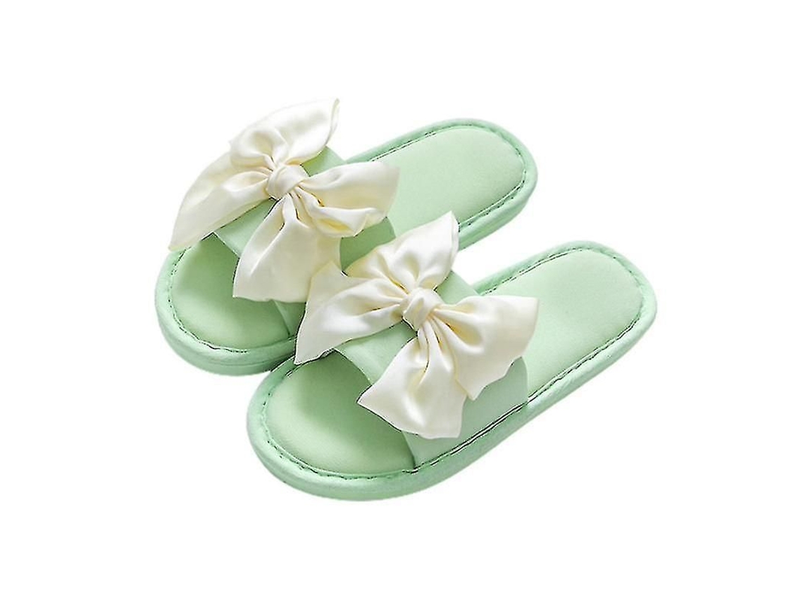 Sandálias Femininas com Nó de Laço, Palmilha Eva Respirável, Casual Verão, Tamanhos 23/24/25mm Verde S/MARCA