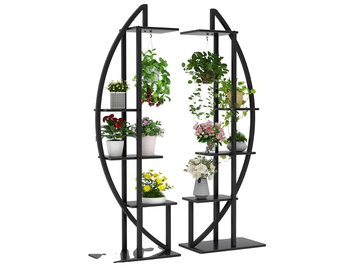 Suporte Para Plantas, Design De 5 Andares, Uso Multiuso, Preto