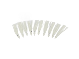 Isca de Pesca Forma Lula Mini 10pcs Vermelho Branco