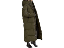 ABRIGO longo Fasst acolchoado para mulher, com capuz, resistente ao vento, com capuz, manga longa