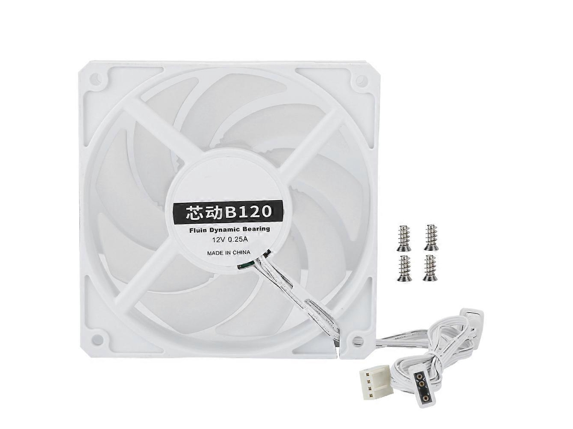Ventilador De Resfriamento Silencioso B120 12cm 77cfm 2400rpm Cpu Radiador Para Computador Desktop 12v Branco Yemma Slowmoose