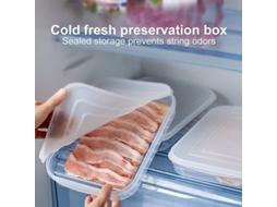 Omni-caixa De Armazenamento Transparente Para Geladeira Com Tampa Macia 5pcs Para Sushi Carne E Frutos Do Mar
