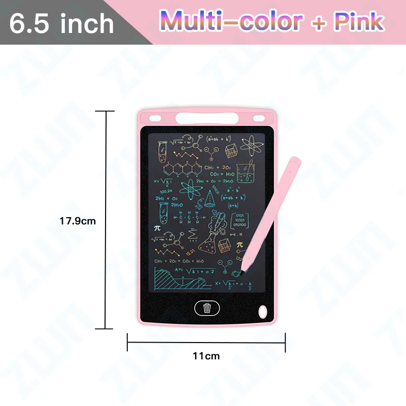 Tablet De Desenho Lcd (6,5 Polegadas, Rosa), Ferramentas De Desenho Artístico, Brinquedo Infantil