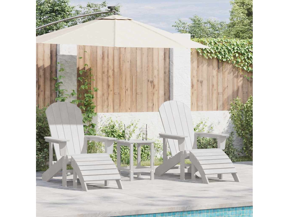 Vidaxl Cadeira De Jardim 2 Unid. Branco Polietileno