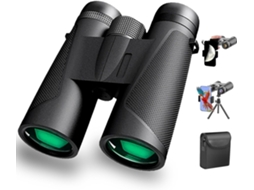 Binóculos 12x42 Hd Óptica Visão Nítida Com Tripé E Adaptador Para Telemóvel Para Viagens (preto)