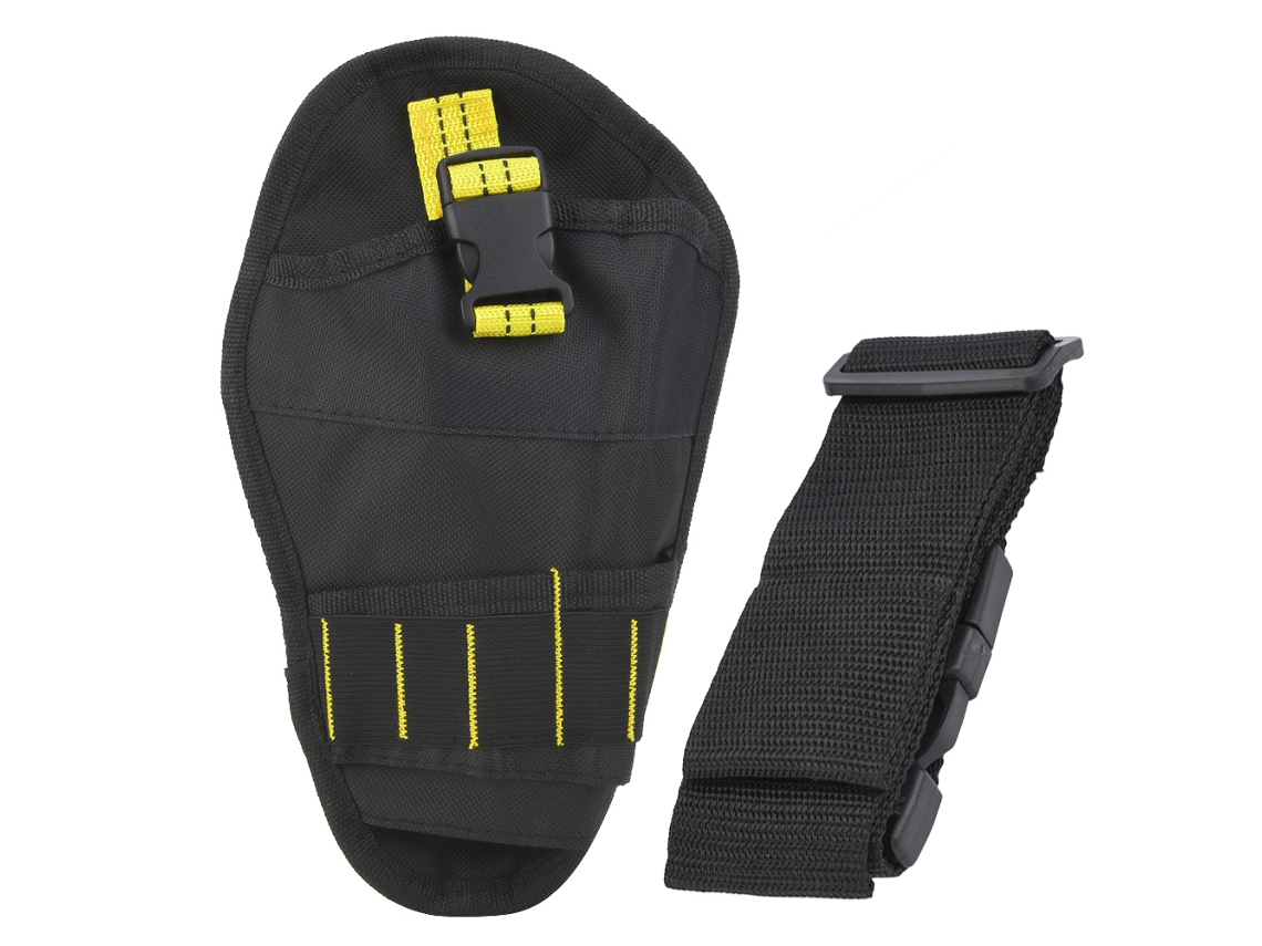 Bolsa organizadora para furadeira elétrica em tecido Oxford com bolsos multifuncionais para armazenamento.