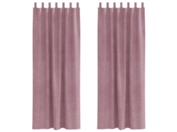 Maison Exclusive - Cortinas Opacas 2 Unid. Rosa Escuro 140 X 245 Cm Veludo
