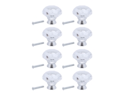 Laxiscreed Puxadores De Cristal Transparente 8 Unidades, 40mm Para Decoração De Móveis