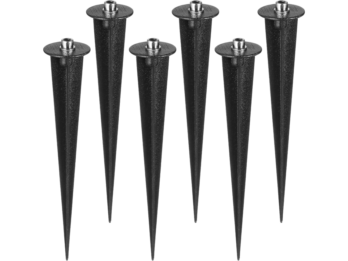 Estacas de Jardim em Liga de Alumínio Preto, 16 Cm, Leves, com Parafusos M5 para Luzes Solares Externas. SFUSHOS