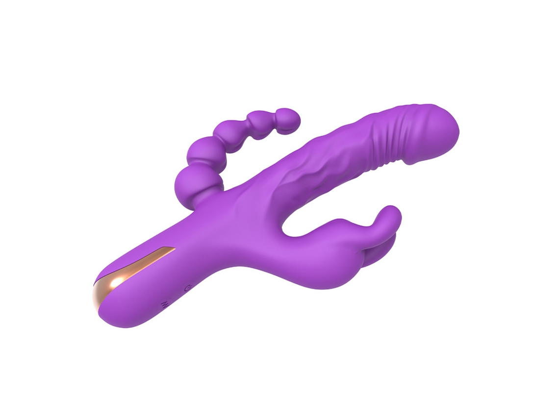 Vibrador De Coelho 3 Em 1 Com 10 Modos Para Mulheres (roxo)