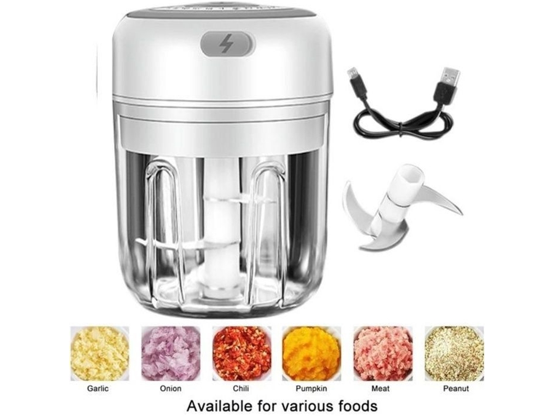 Mini Processador De Alimentos Elétrico(branco), Marca, Modelo, 30w, 250ml, Branco