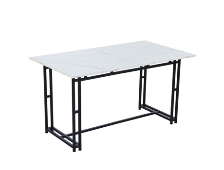 Mesa De Sala De Jantar Dreammespace Retangular 120x70cm Tampo Em Mdf Estrutura Metálica Preto