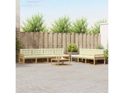 Vidaxl Conjunto De Sofás Para Exterior 7 Unid. Branco E Creme