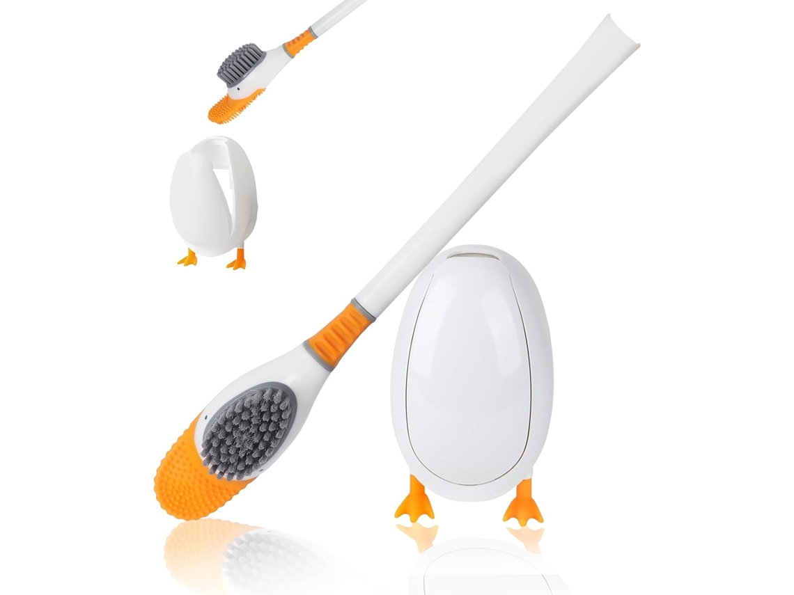 Conjunto de Escova com Suporte para Sanitário, Silicone Macio | AQUAFORGE