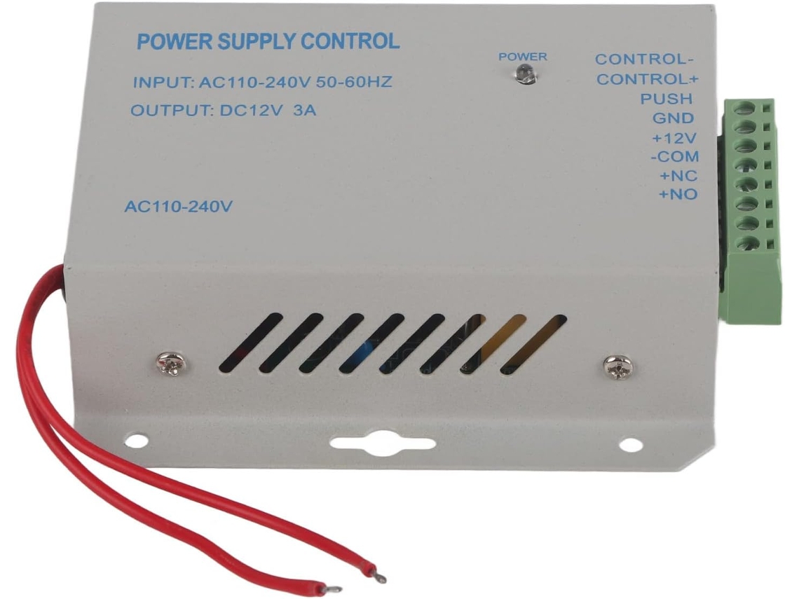 Fonte De Alimentação Controle Acesso Portas Com Transformador 240v Ca 12v Cc, Saída De 3a E 36w, Com Portas Na Nf E