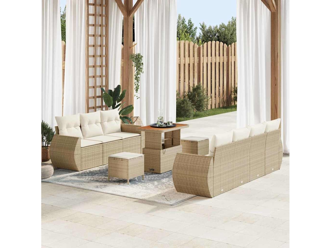 Vidaxl Conjunto De Sofá De Jardim 10 Unid. 7-número De Lugares