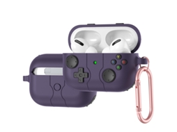 Caso Resistente Com Chaveiro Para Airpods Pro/pro2 - Apenas Capa - Roxo Meia-noite
