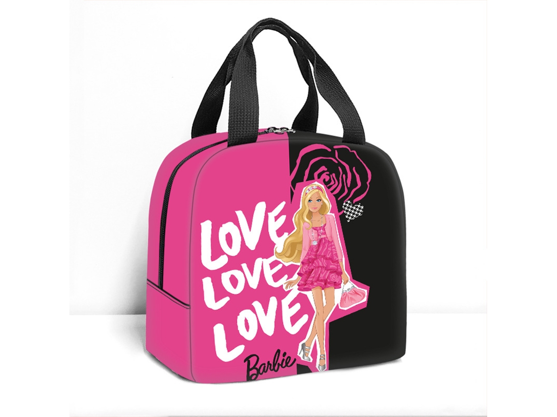 Bolsa térmica portátil com estampa da Barbie, bolsa térmica de papel alumínio, lancheira Aquaforge