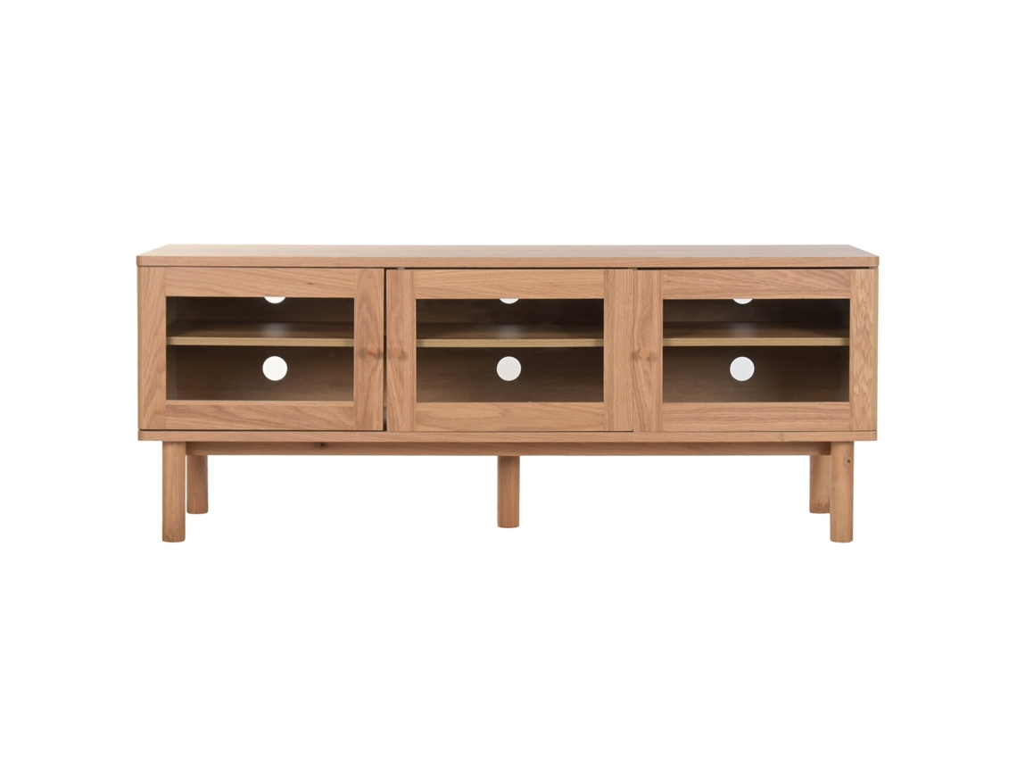 Móvel para Tv em Mdf com Tampo de Vidro Natural, 140x40x55cm ALEXANDRA HOUSE LIVING