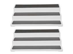 Conjunto de 2 prateleiras de especiarias de 3 níveis, para cozinha, com base antiderrapante | S/MARCA