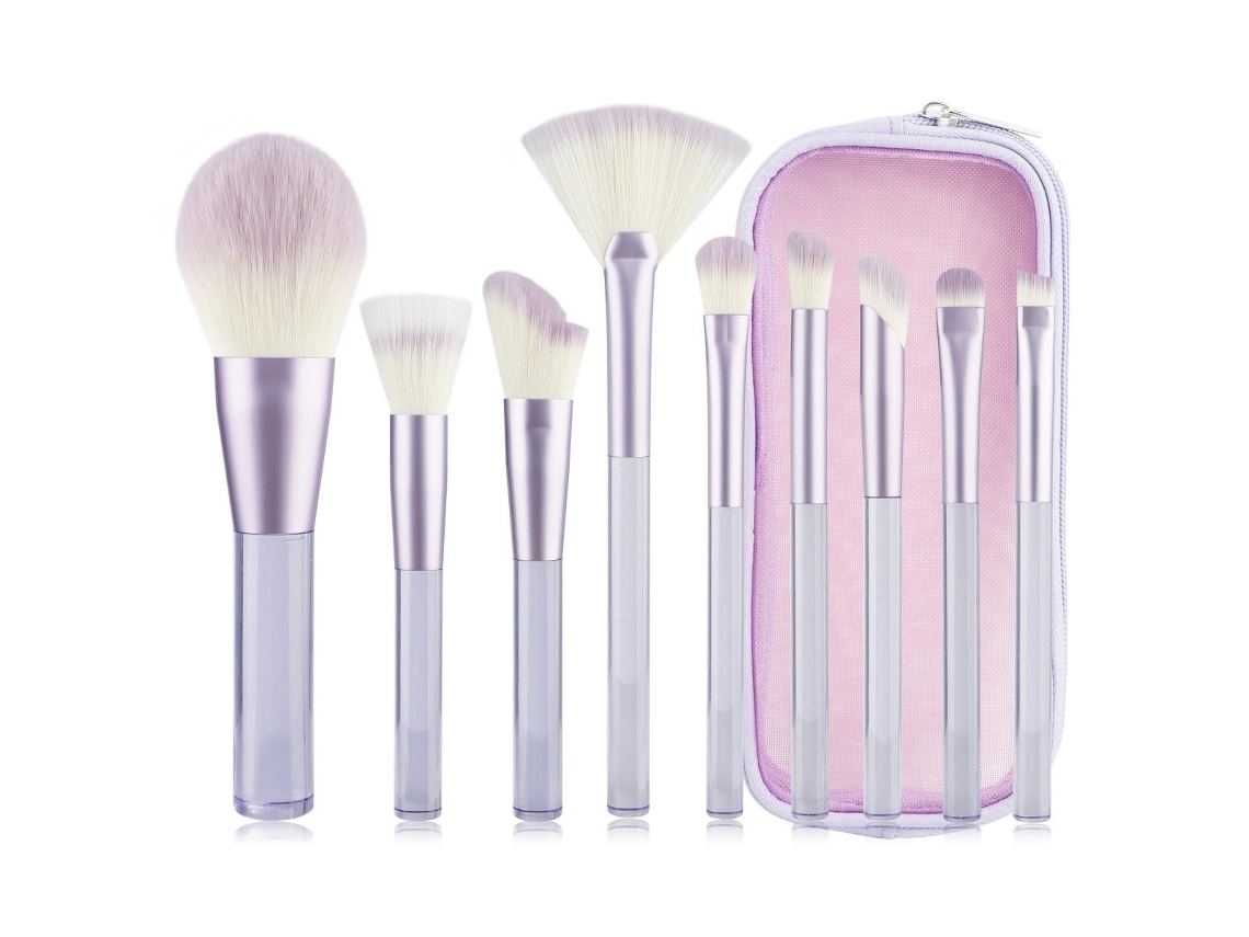 Base de Viagem Sombra Corretivos Contorno Mistura Pincéis Cerdas Sintéticas Profissionais Maquilhagem Brushe9 Roxo LUUCOZK