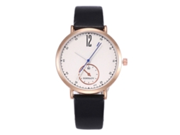 Reloj De Pareja Unisex Con Correa De Cuero Pu Números Árabes Quartz Zhoulianfa Negro