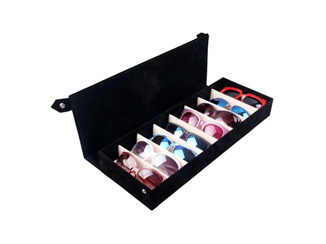 Caixa Organizadora com 8 Compartimentos para Óculos, Suporte Expositor e Porta, Óculos de Grau e de Sol AQUAFORGE