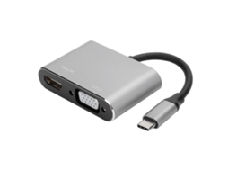 Adaptador Hub Tipo C para VGA, HDMI, DVI, DisplayPort, Ethernet, 4K CHABERLU